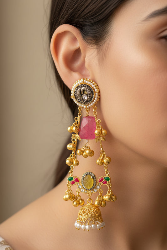 Ghungroo kashmiri long jhumka jewellerylovers