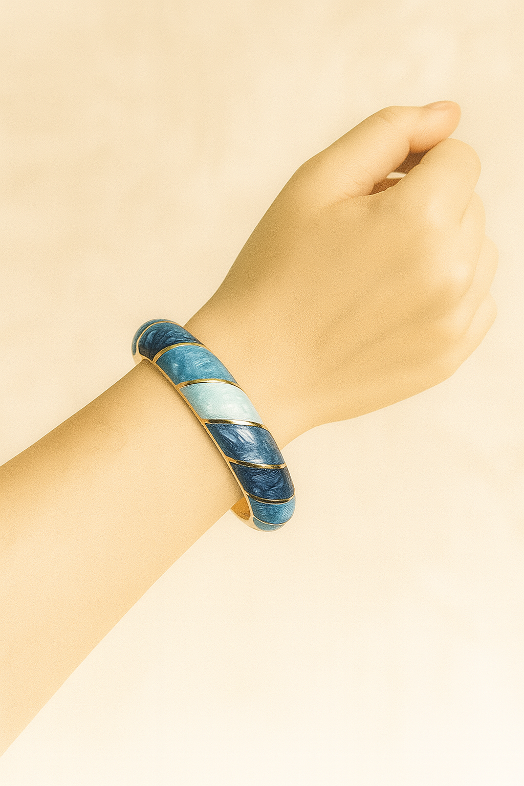 Spiral enamel anti tarnished bangle jewellerylovers