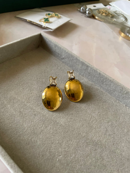 Gold plated chunky earrings