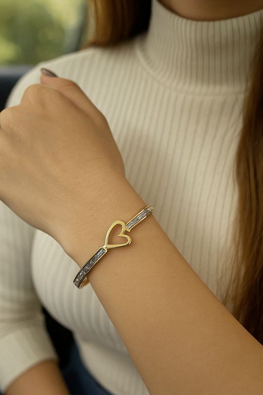 Heart studded bangle jewellerylovers