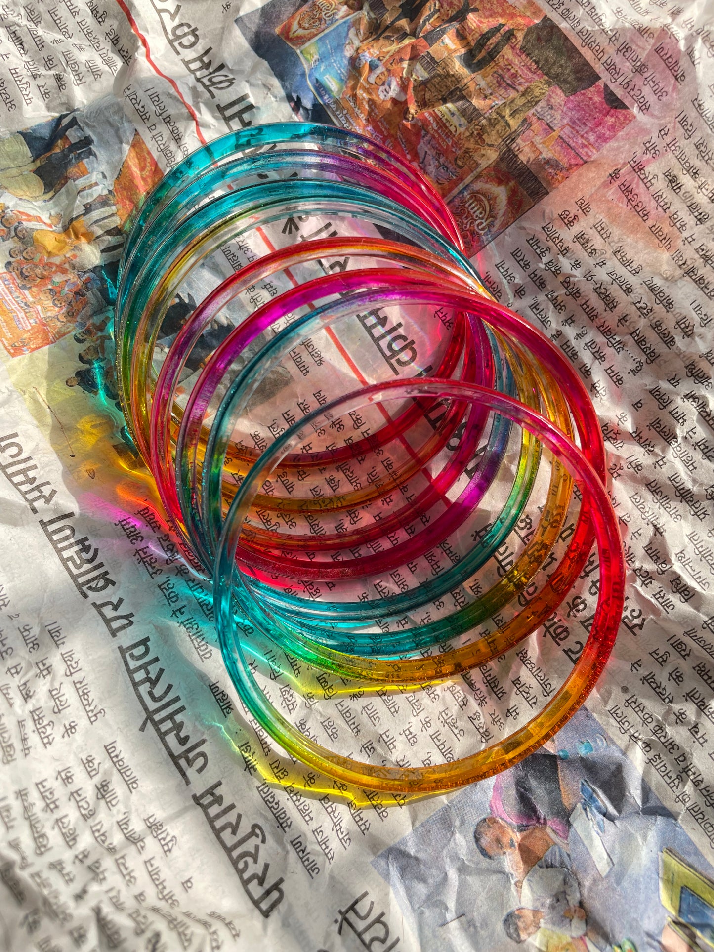 Jelly glass bangles set of 8 bangles Dark multicolour jewellerylovers