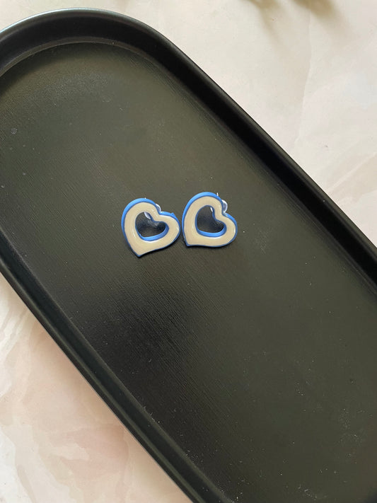 Clay heart studs