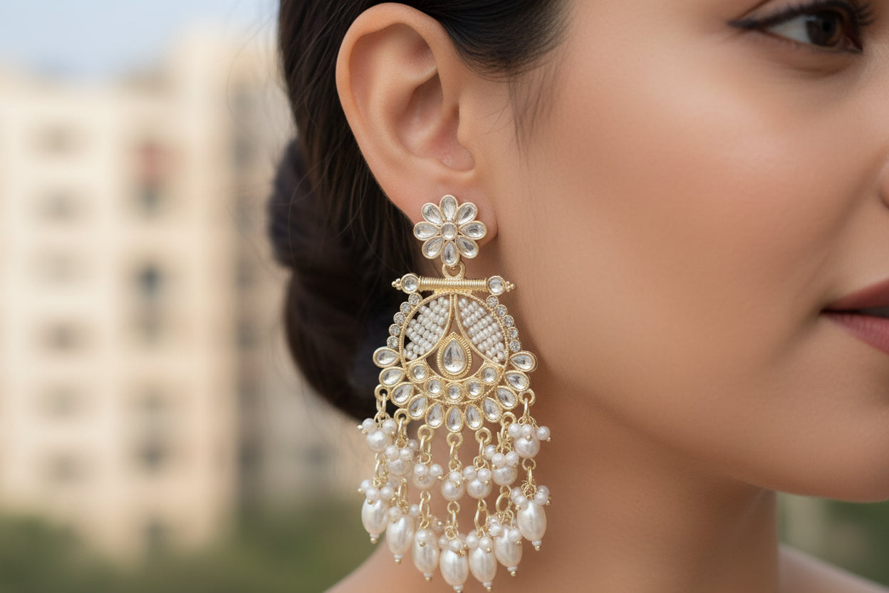 Kundan earrings jewellerylovers
