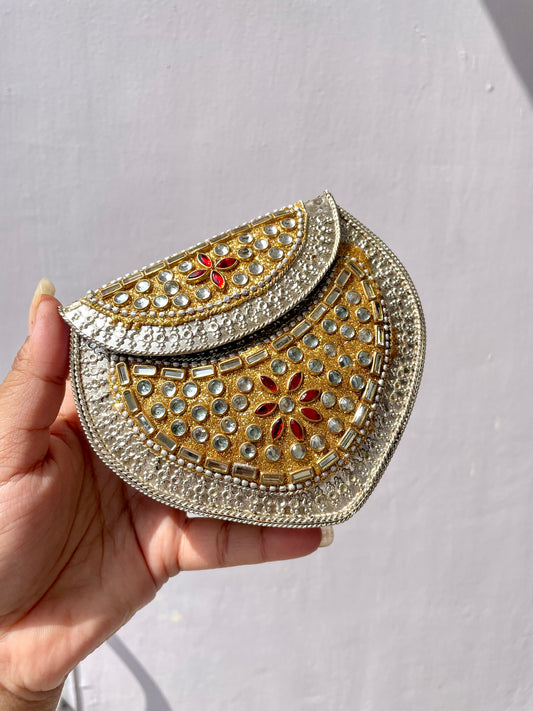 Stone work heavy Brass Mobile Sling bag (Small size) jewellerylovers