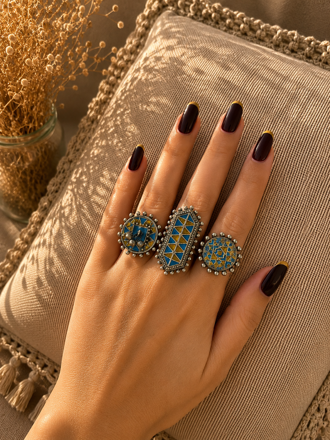 High quality german silver adjustable Big size Ring jewellerylovers