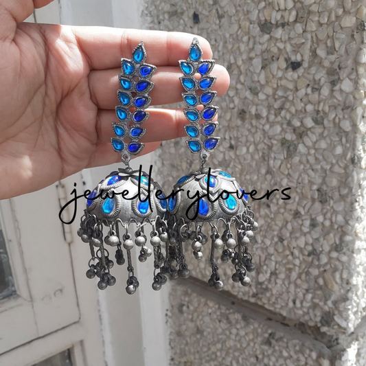 Blue beaded earrings