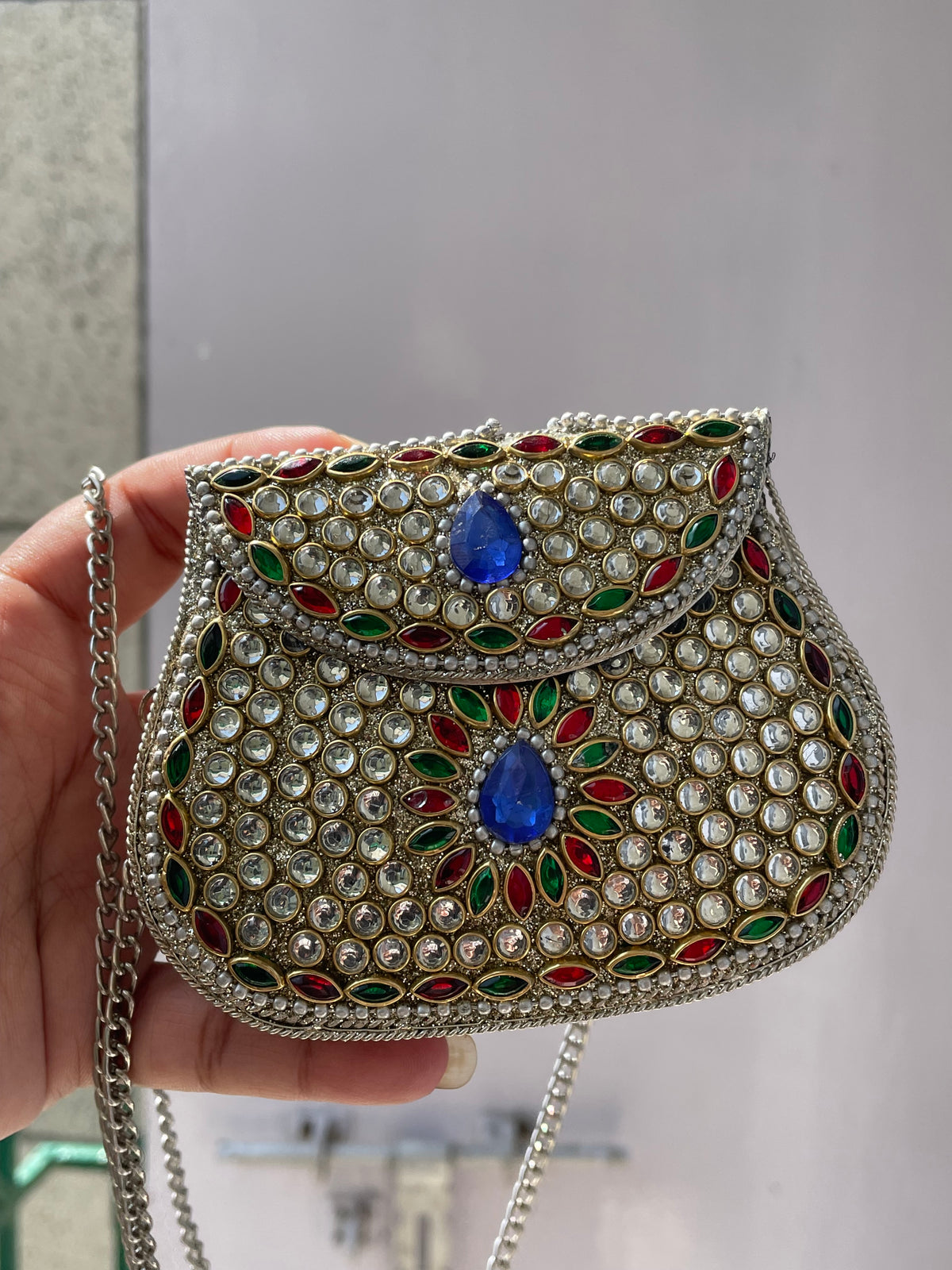 Kundan Stone work Small Brass Work jewellerylovers