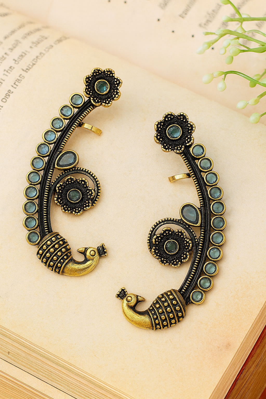 Kundan flower earcuff jewellerylovers