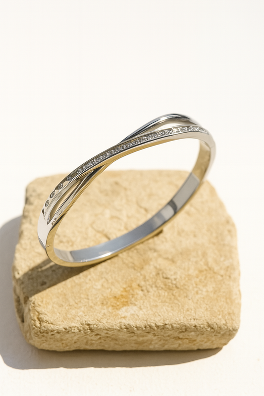 Silver twisted bangle | Bangle by Jewellery Lovers jewellerylovers