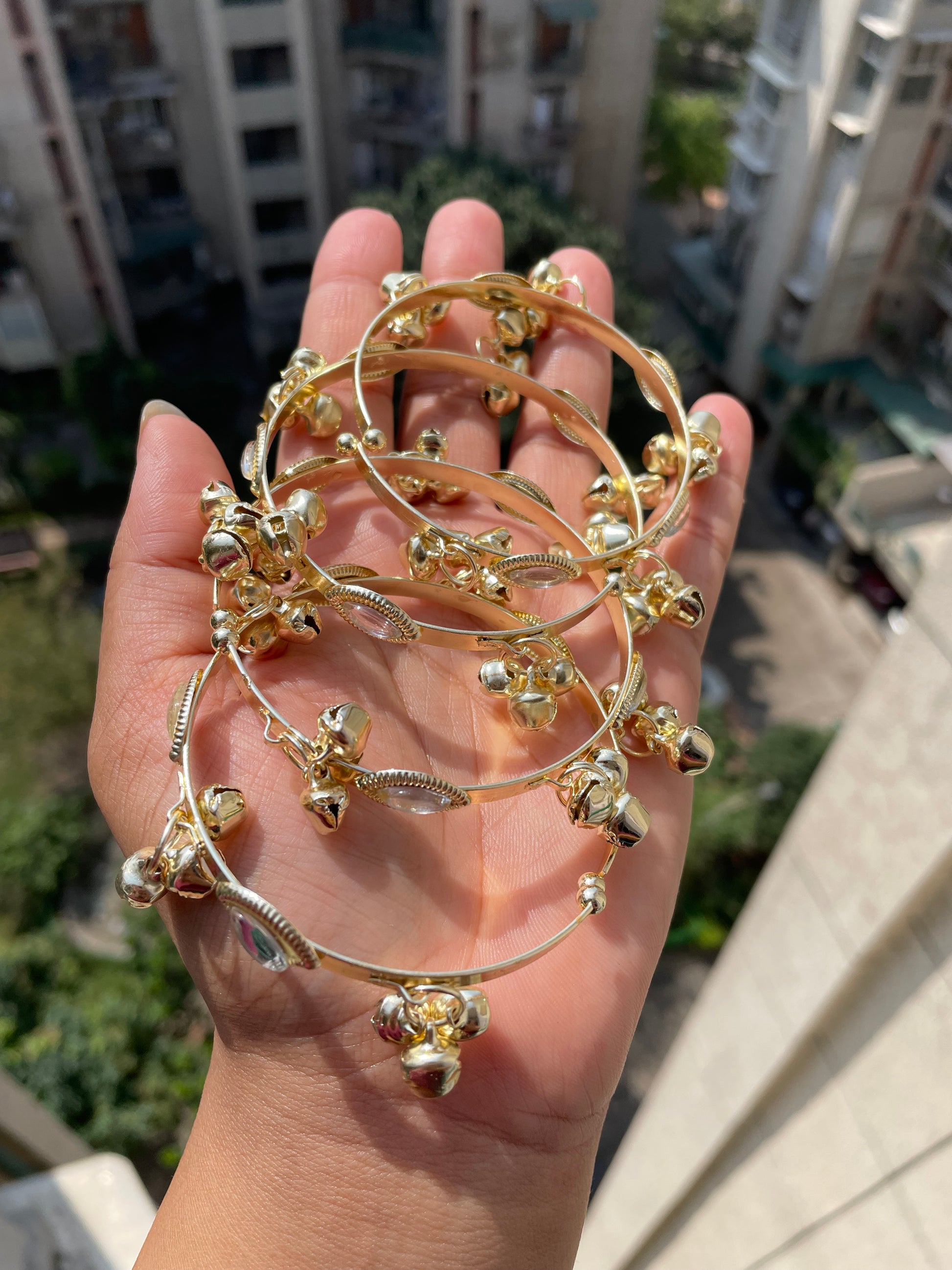 Mirror openable kashmiri ghungroo Bangles adjustable (set of 4) jewellerylovers