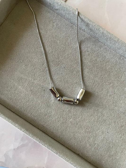 Silver layer necklace