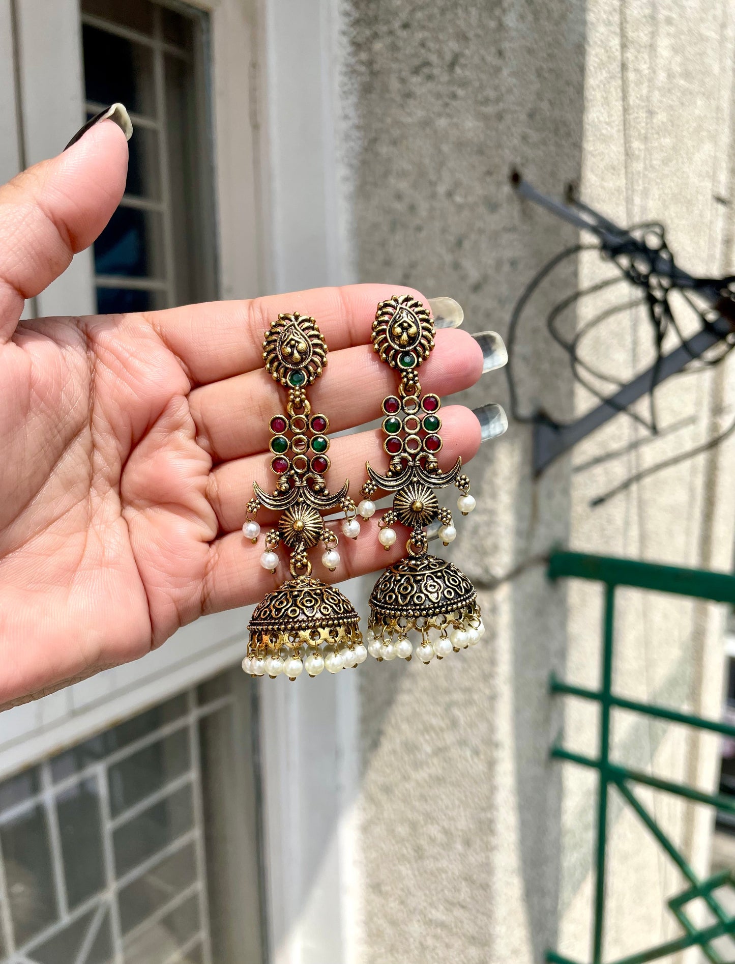 Long layer golden jhumka jewellerylovers
