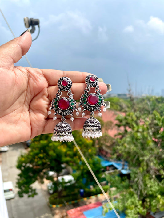 Double beaded jhumka jewellerylovers