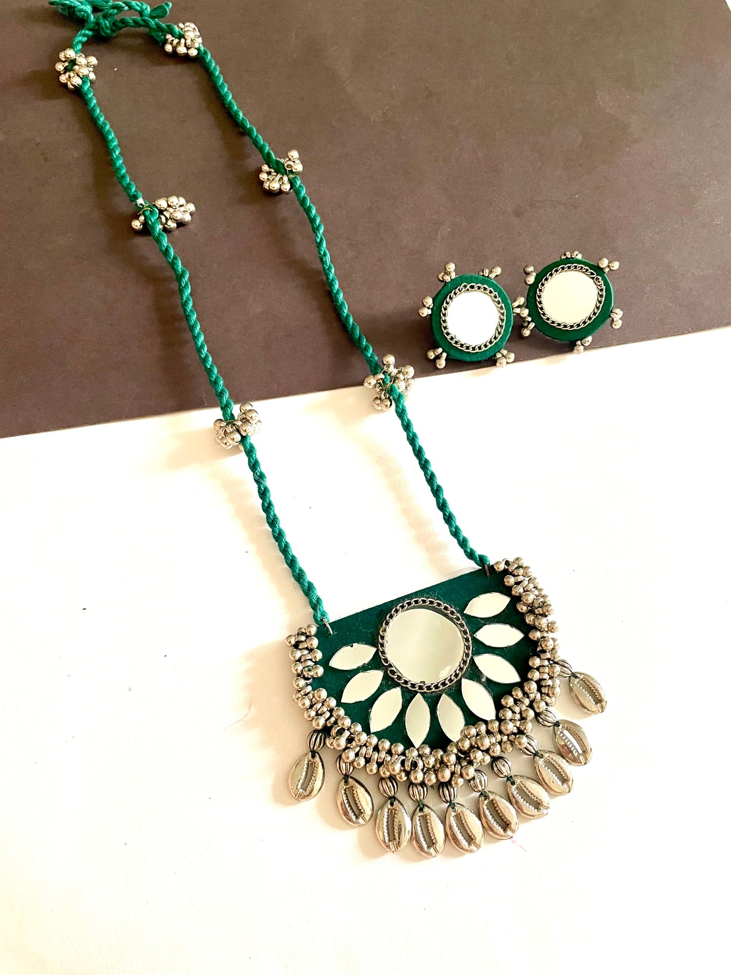 Flowerlong pendent with earrings jewellerylovers