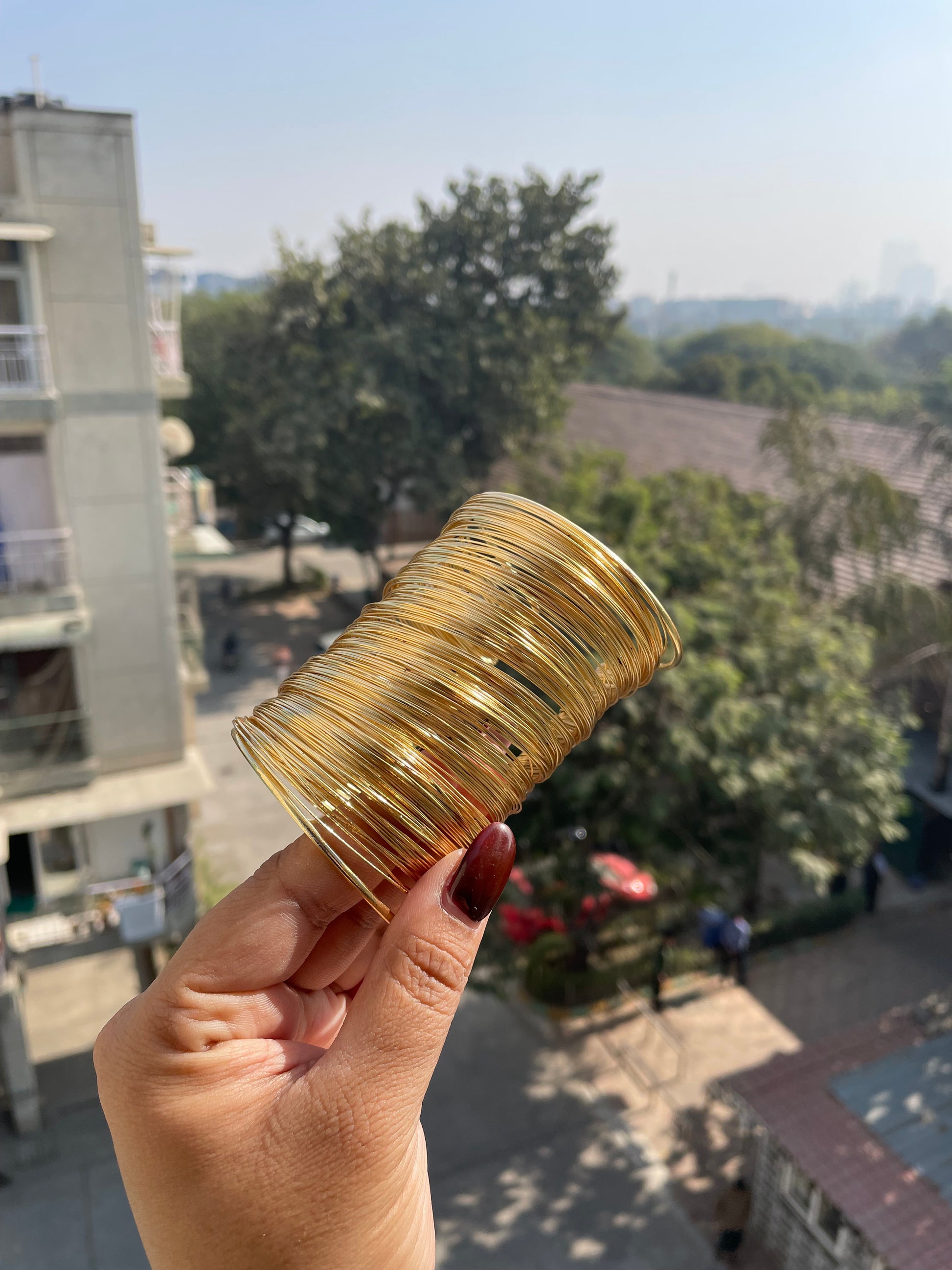 Long wired gold cuff jewellerylovers