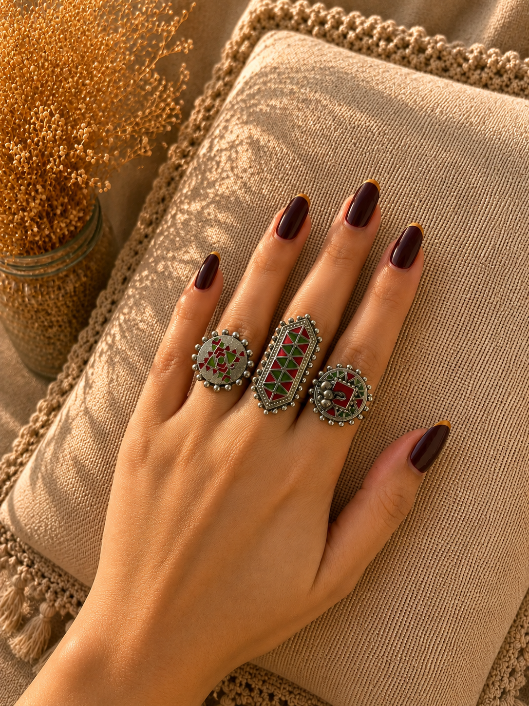 High quality german silver adjustable Big size Ring jewellerylovers