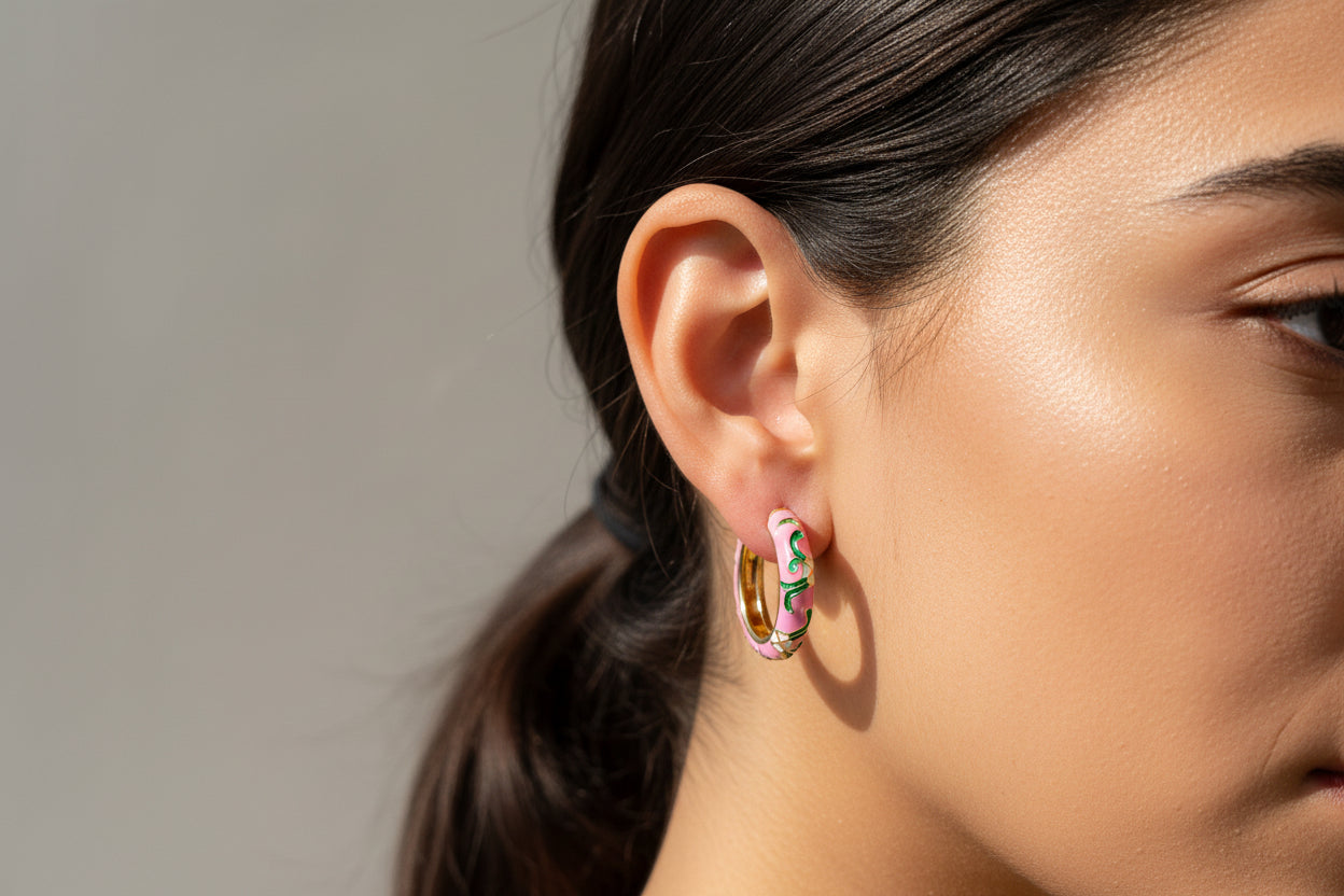 Premium Antitarnished enamel hoops jewellerylovers