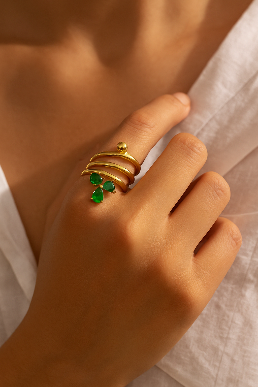 Green stone statement ring jewellerylovers