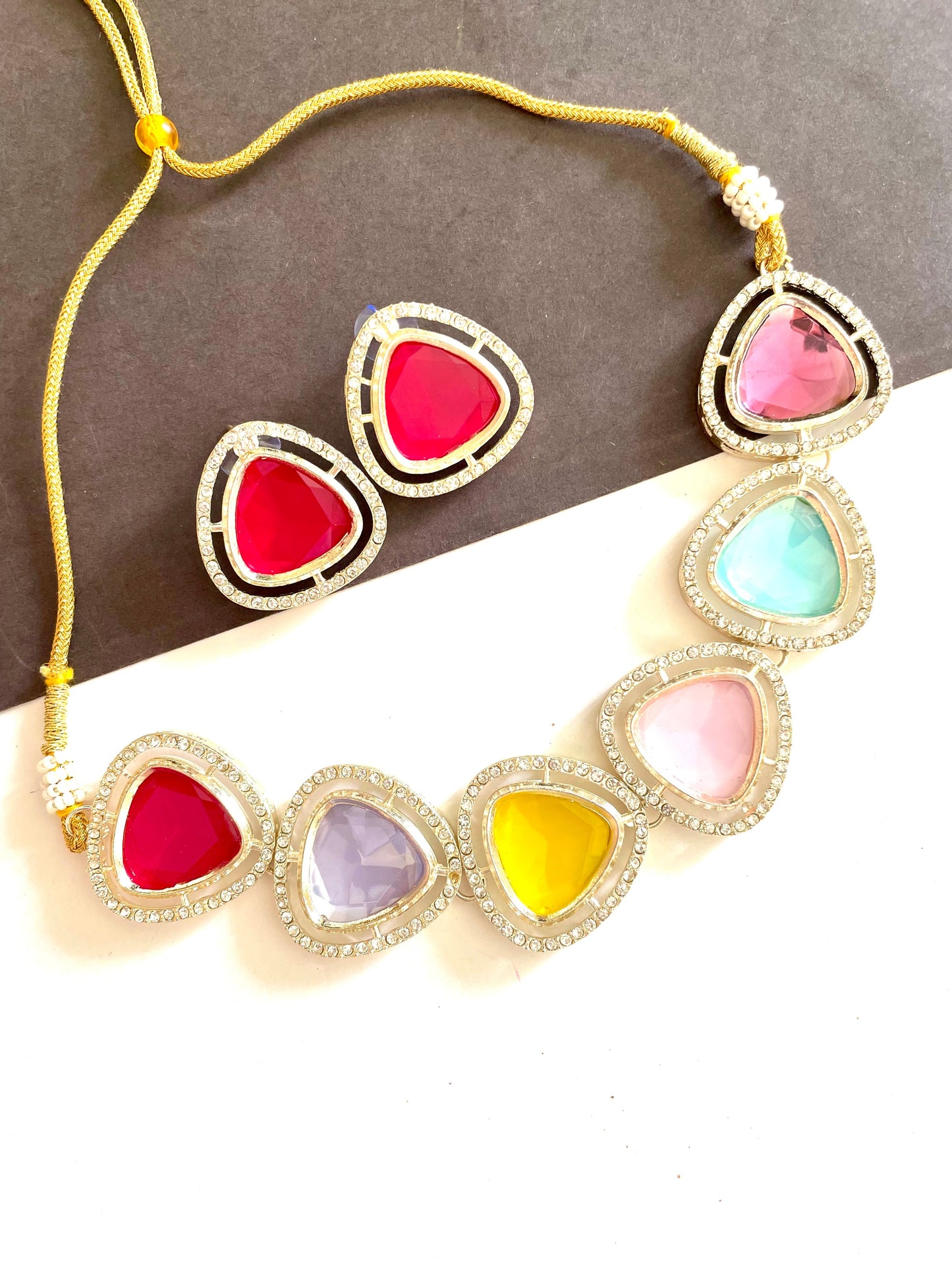 Shop multicolour ad set at Jewellery Lovers. Anti-tarnish, trendy & perfect for daily or festive wear. Free shipping available. jewellerylovers