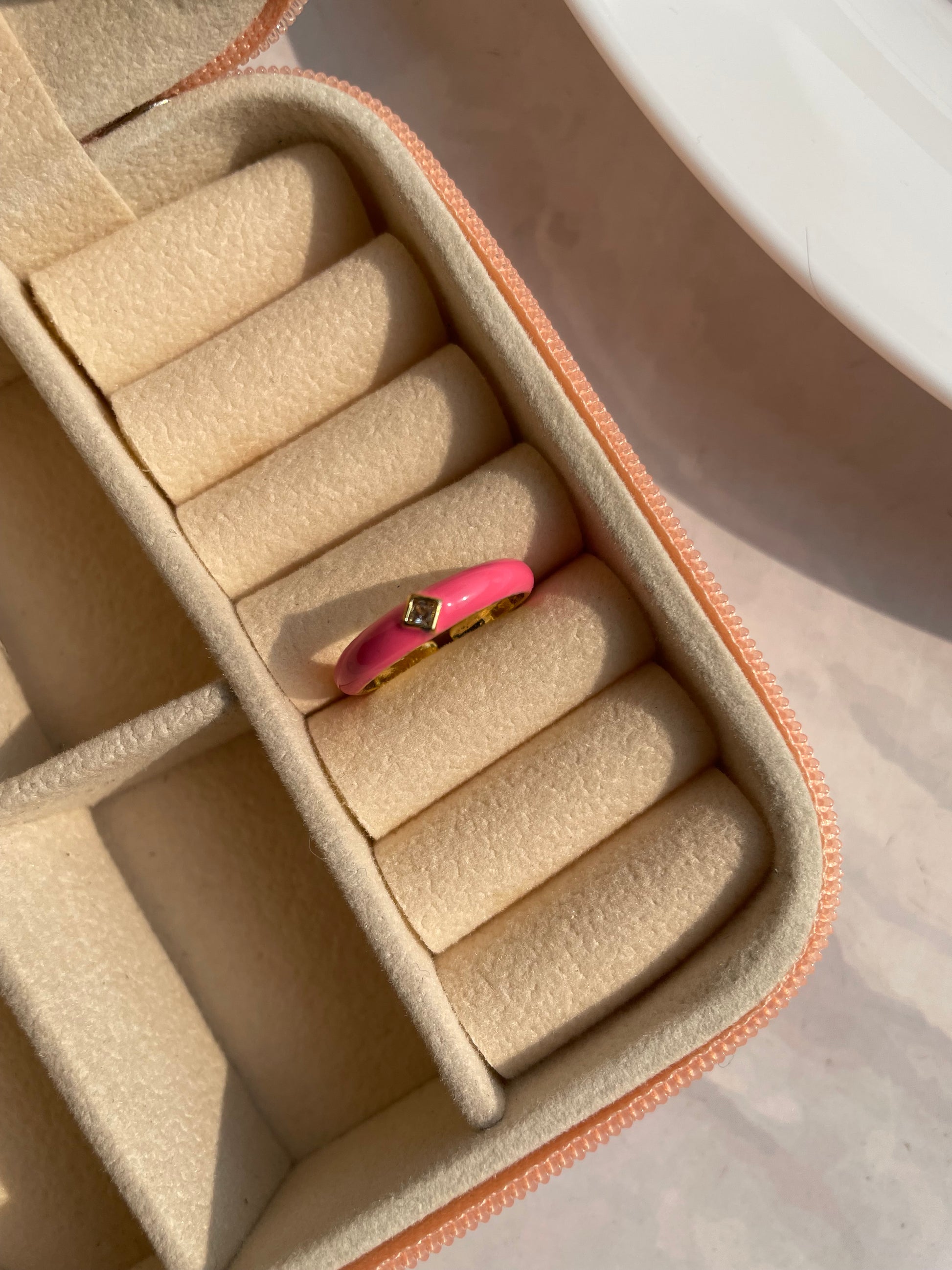 Adjustable enamel crystal anti tarnished ring jewellerylovers