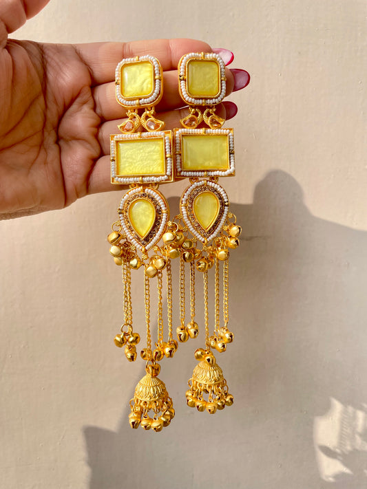 Kashmiri long ghungroo earrings