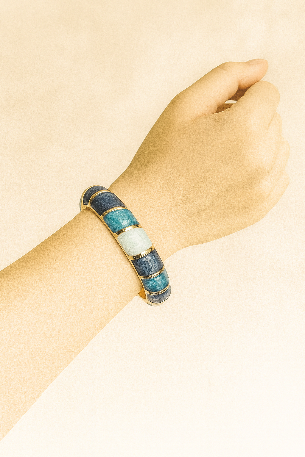 Round blue enamel bangle jewellerylovers