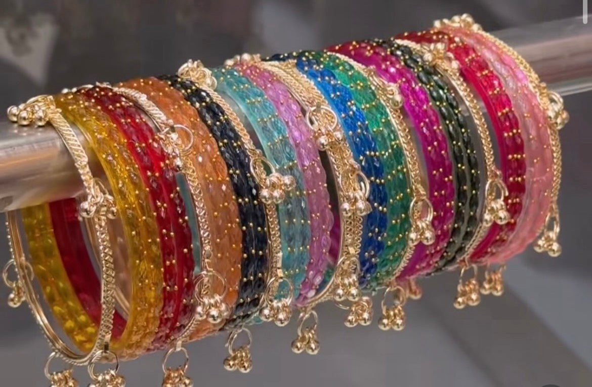 Multicolour Glass Kashmiri bangles jewellerylovers