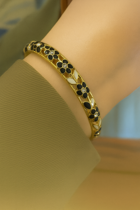 flower bangle anti tarnished jewellerylovers