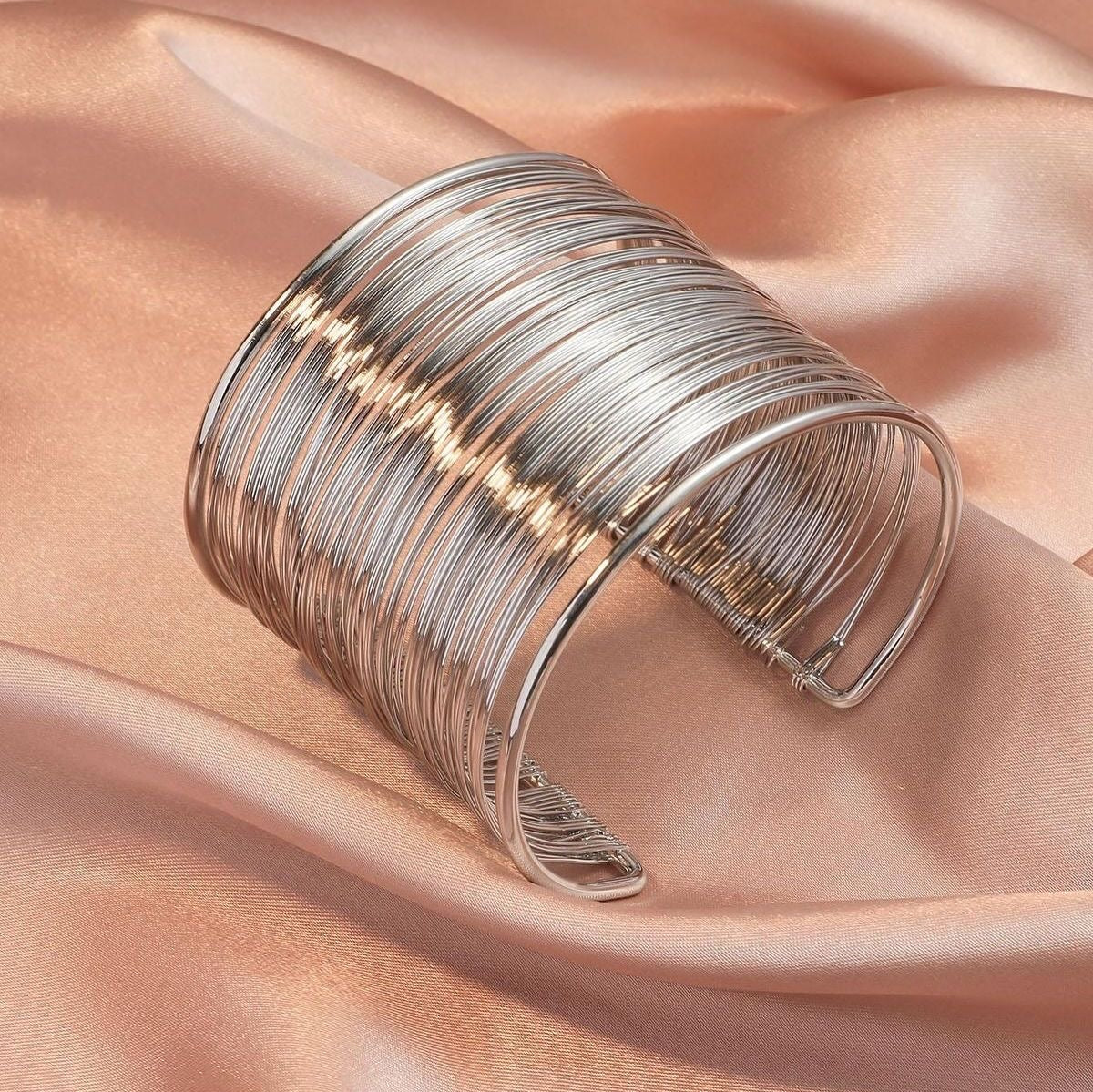Shop silver wired cuff at Jewellery Lovers. Anti-tarnish, trendy & perfect for daily or festive wear. Free shipping available. jewellerylovers