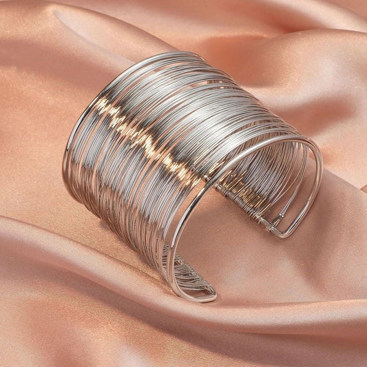 Shop silver wired cuff at Jewellery Lovers. Anti-tarnish, trendy & perfect for daily or festive wear. Free shipping available. jewellerylovers
