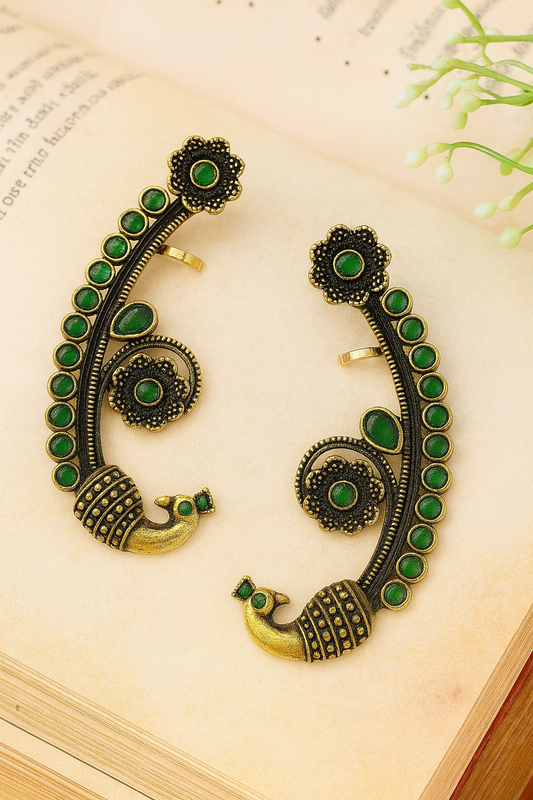 Kundan flower earcuff jewellerylovers