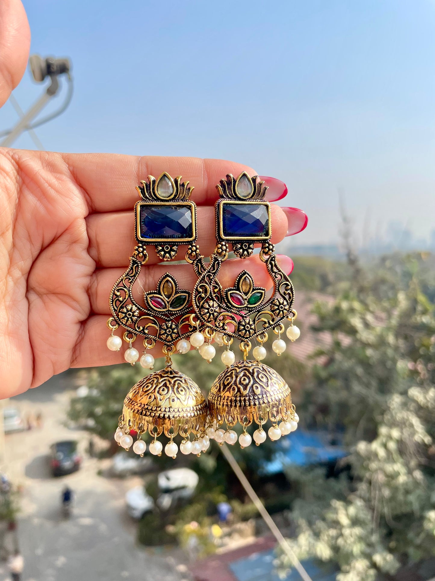 Multicolour jhumka