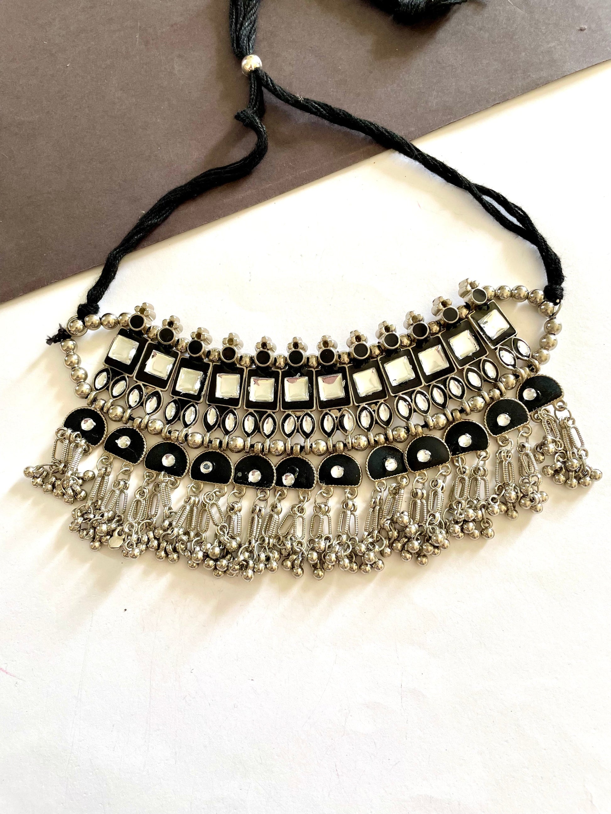 Shop beautiful black beaded afghani choker at Jewellery Lovers. Anti-tarnish, trendy & perfect for daily or festive wear. Free shipping available. jewellerylovers