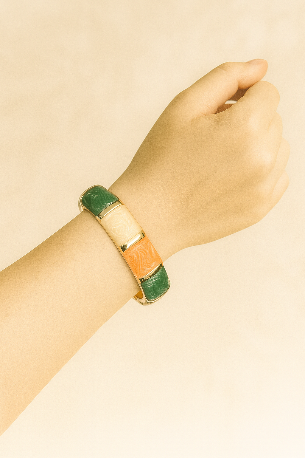 Square enamel anti tarnished bangle jewellerylovers