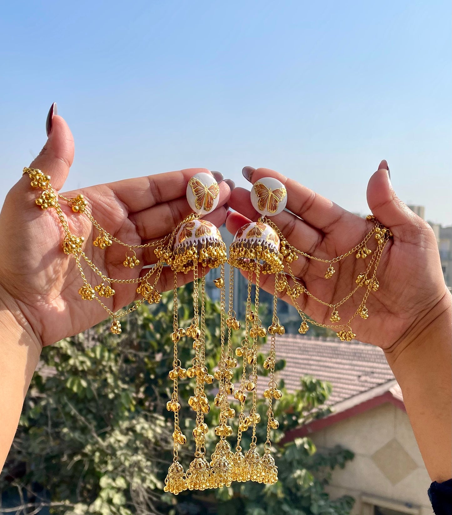 Jhoomar jhumka with earrings extension jewellerylovers