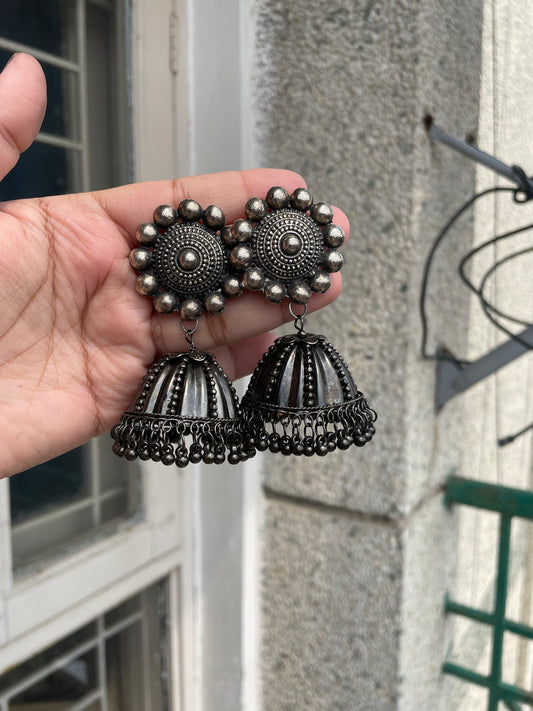 Black metal jhumka jewellerylovers