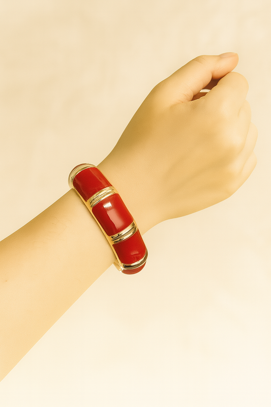 Red enamel anti tarnished bangle jewellerylovers