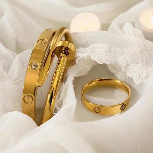 Stackable bangles with cartier ring jewellerylovers