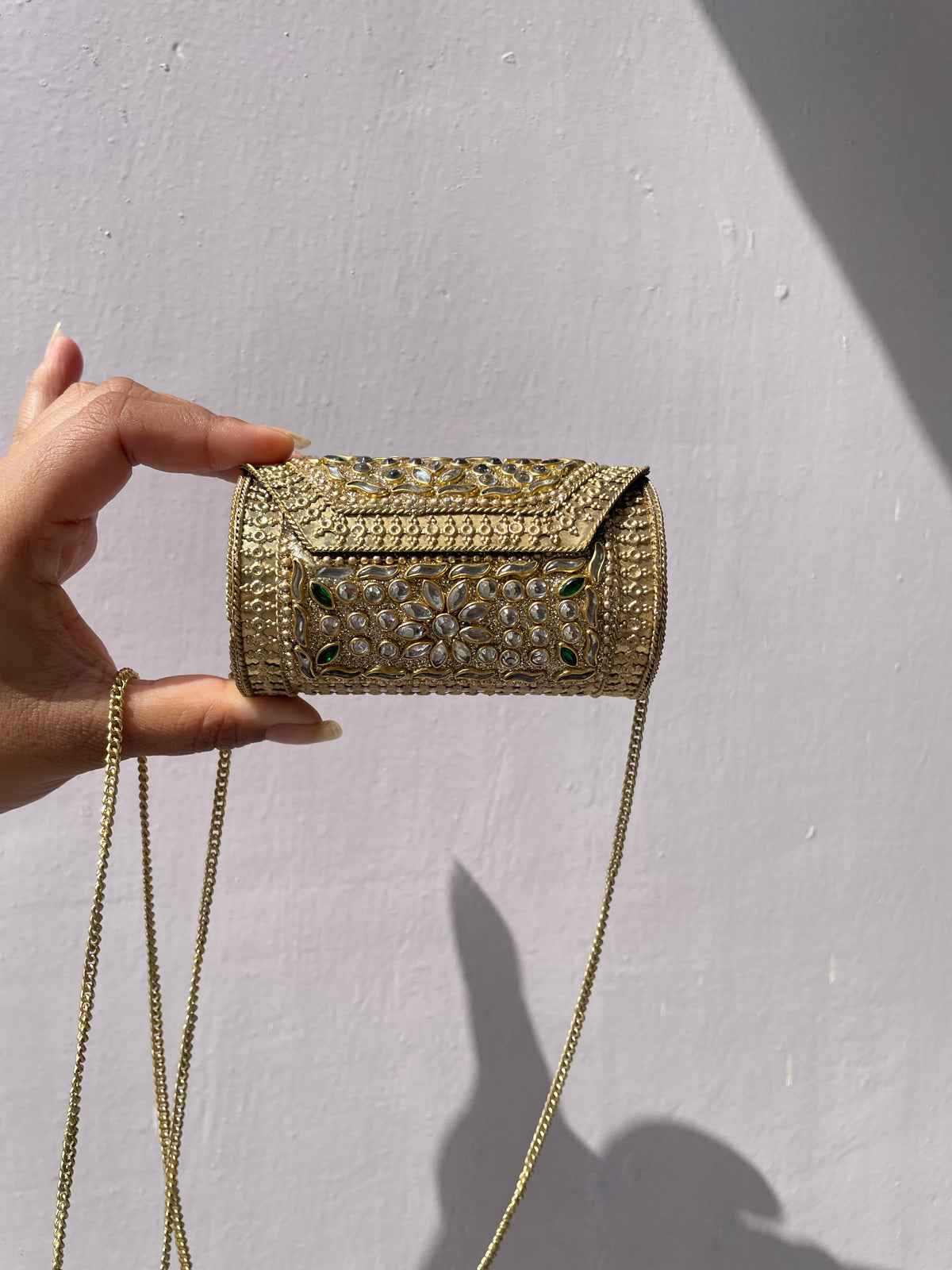 Stone work heavy Brass Mobile Sling bag (Small size) Round Shape jewellerylovers