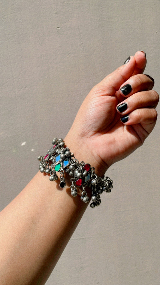 Mirror multicolour glass bangles