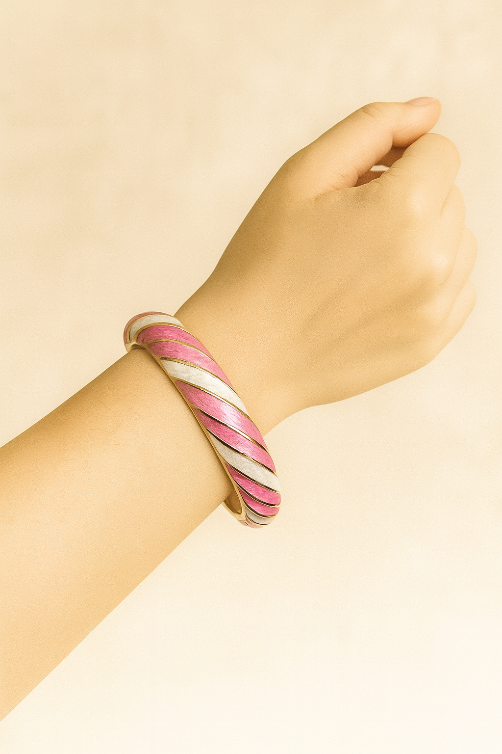 Spiral enamel anti tarnished bangle jewellerylovers