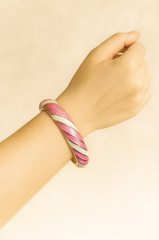 Spiral enamel anti tarnished bangle jewellerylovers