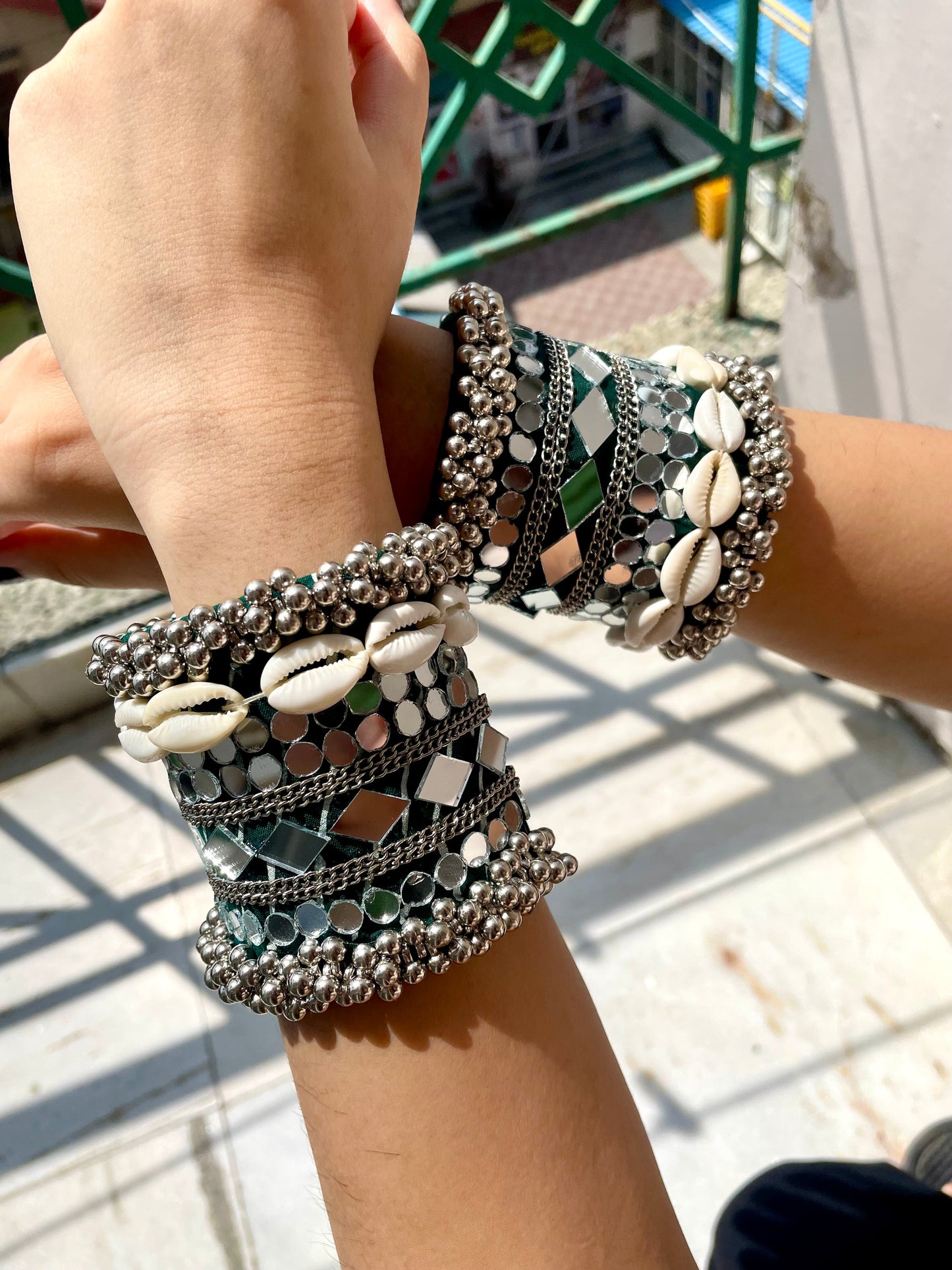 Handmade cuffs for Navratri pair jewellerylovers