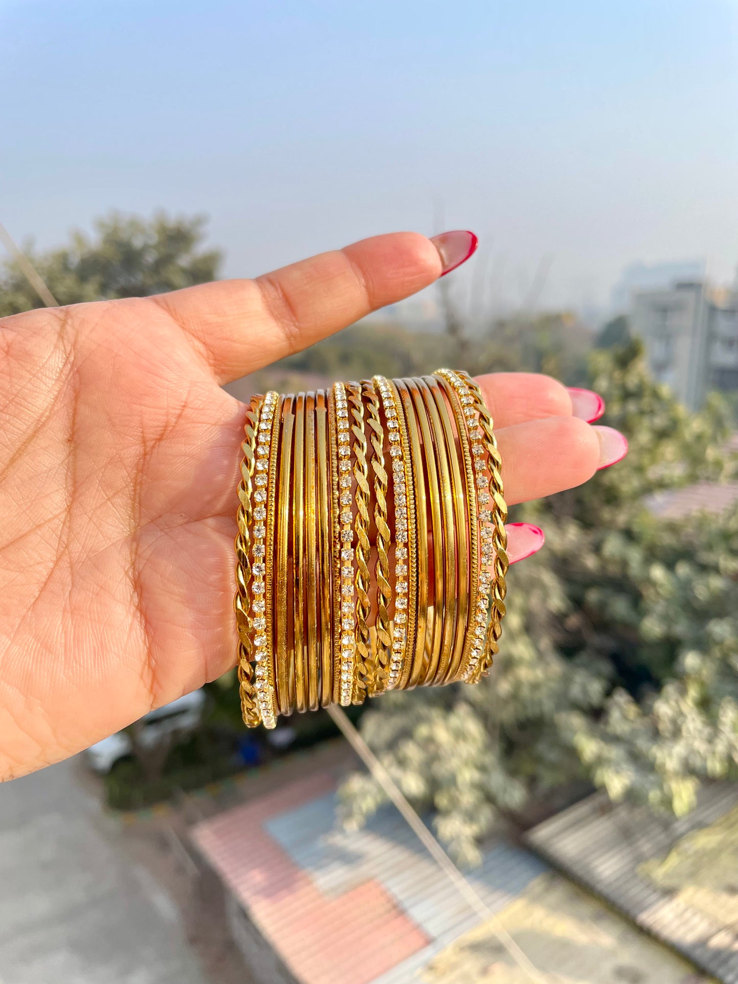 Golden bangles set