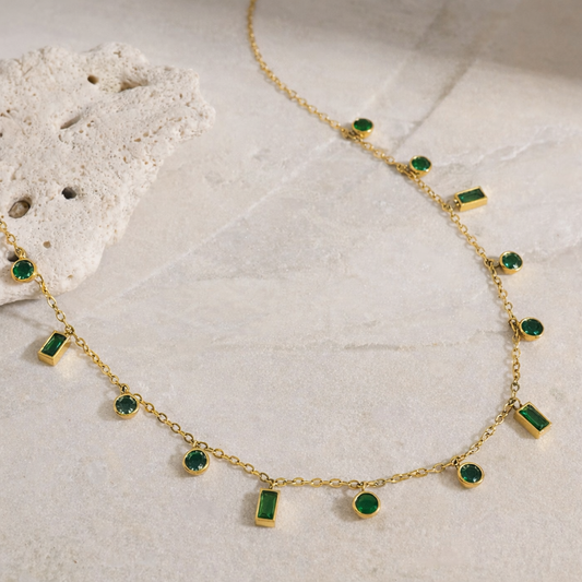 Crystal green necklace jewellerylovers