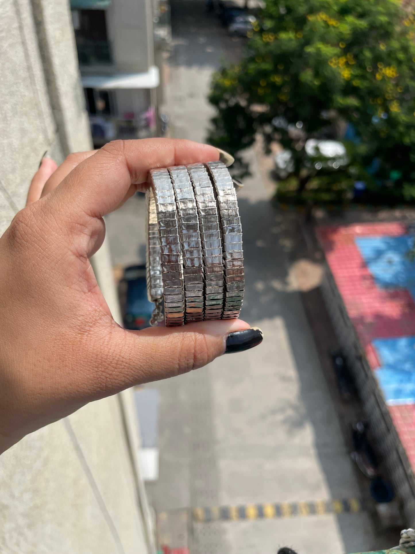 Square cuff spiral bangle