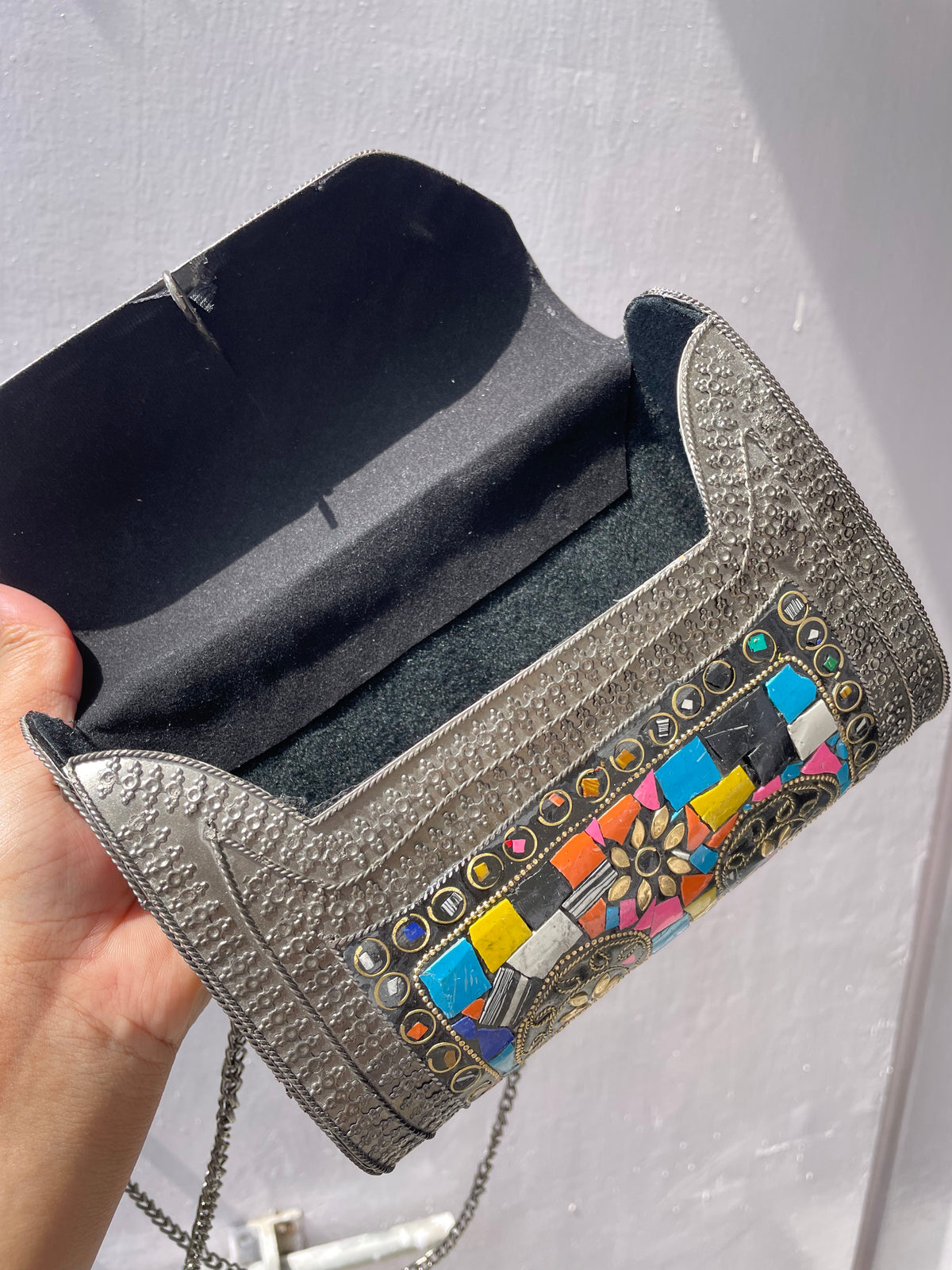 Stone work heavy Brass Mobile Sling bag (can fit mobile phones) jewellerylovers