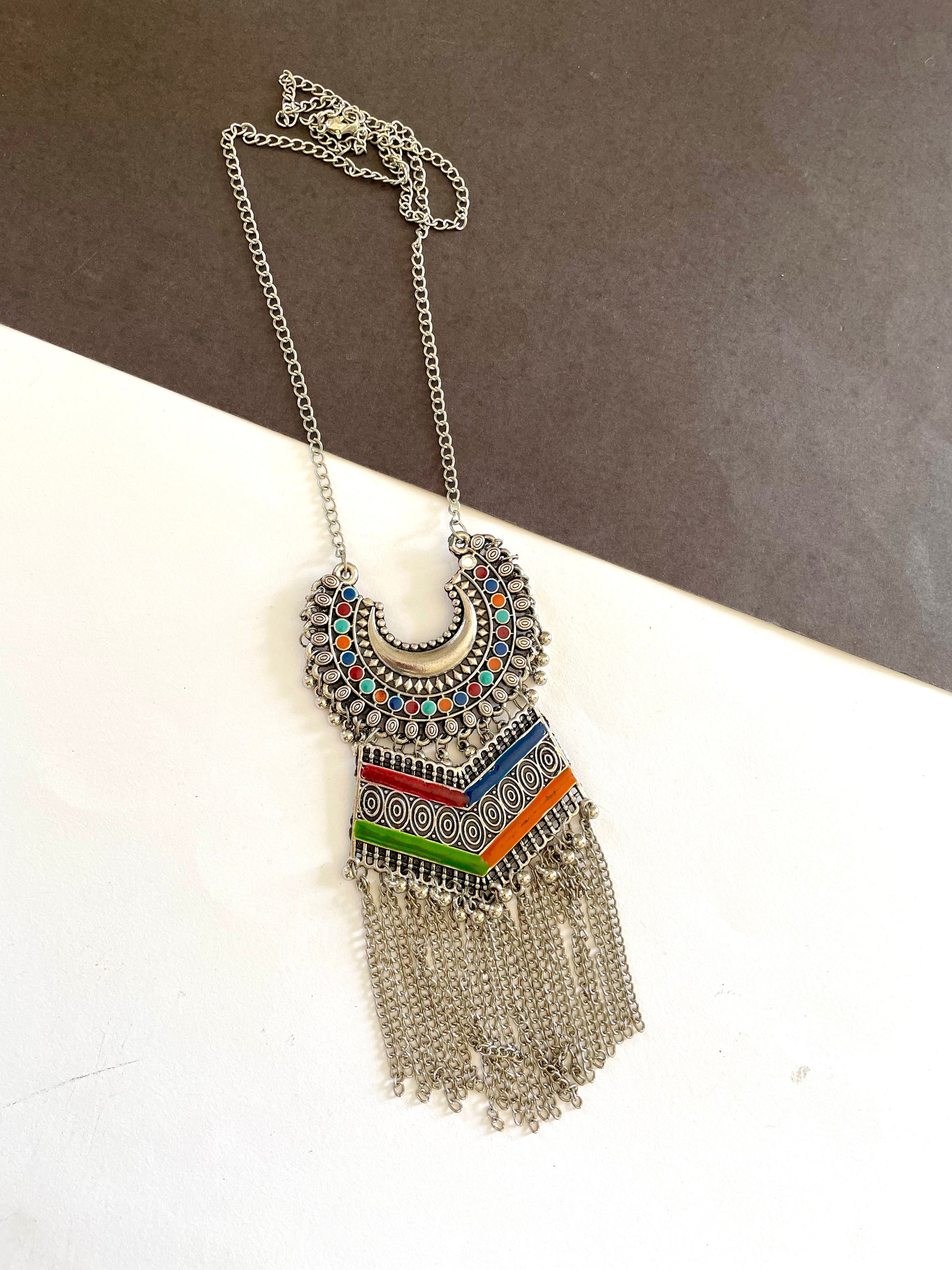 Shop multicolour pendent long at Jewellery Lovers. Anti-tarnish, trendy & perfect for daily or festive wear. Free shipping available. jewellerylovers