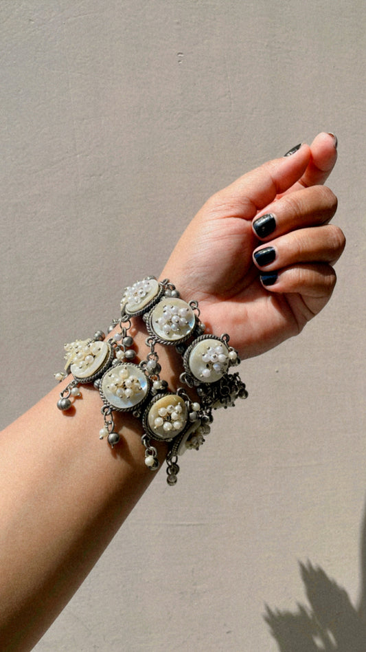White flower bangles
