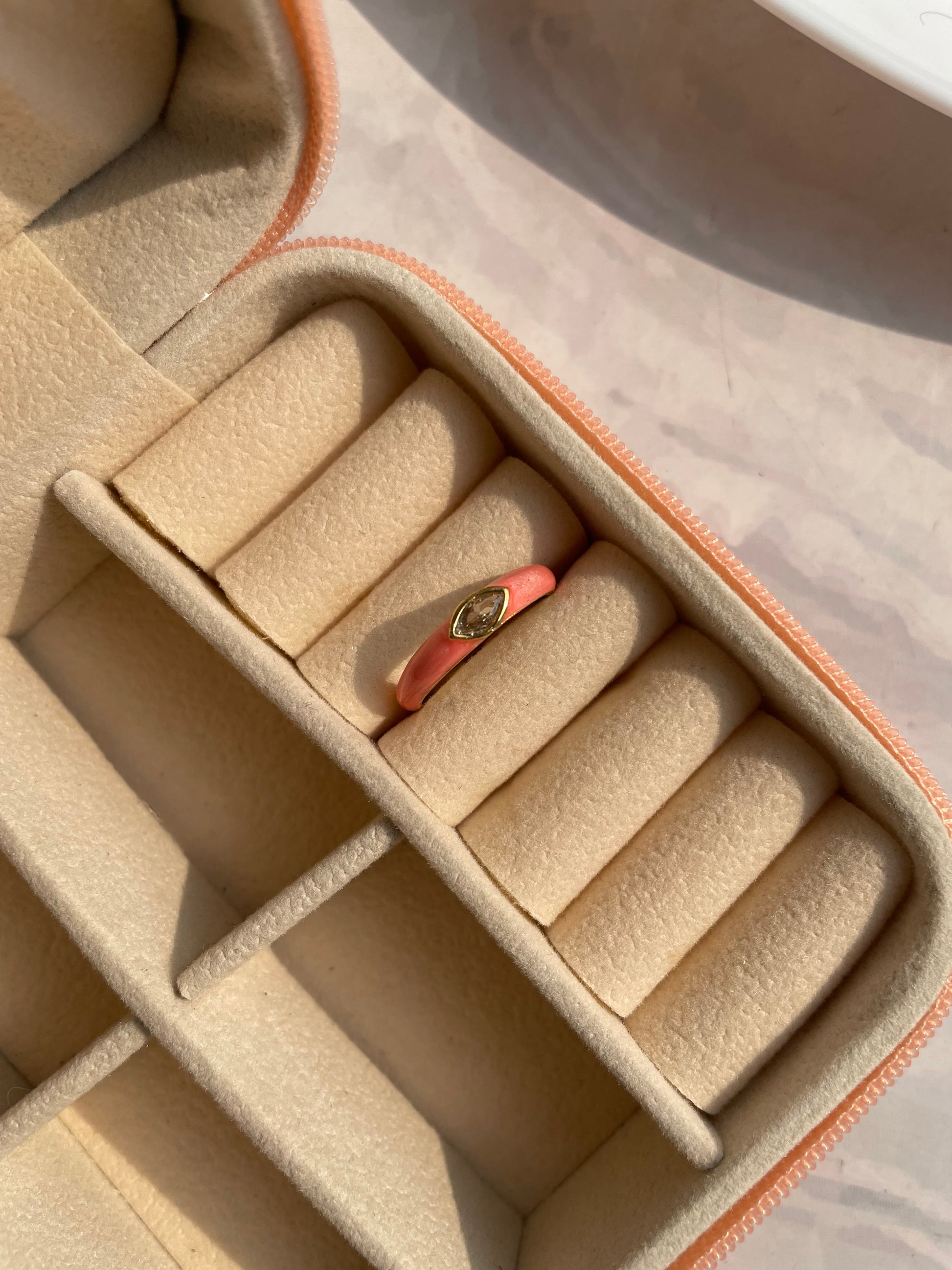 Adjustable enamel crystal anti tarnished ring jewellerylovers